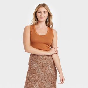 Women's Slim Fit Tank Top - A New Day™ XS Brown